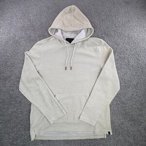Eventide Mens Cream Slub Textured Pullover Hoodie Kangaroo Pocket MGK10147 L